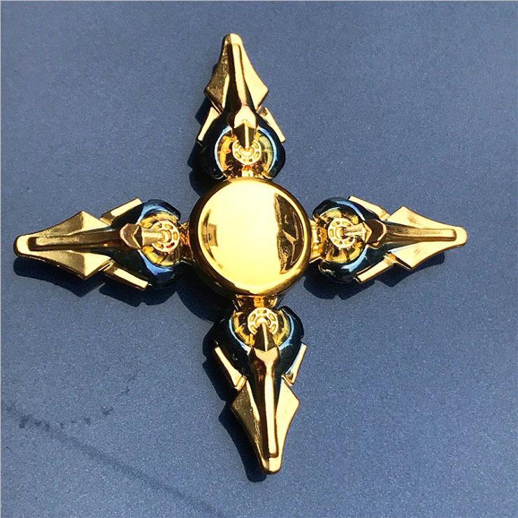 Colorful Zinc Alloy Fidget Spinner: Black Tech Stress-Relief Toy for Students and Kids.