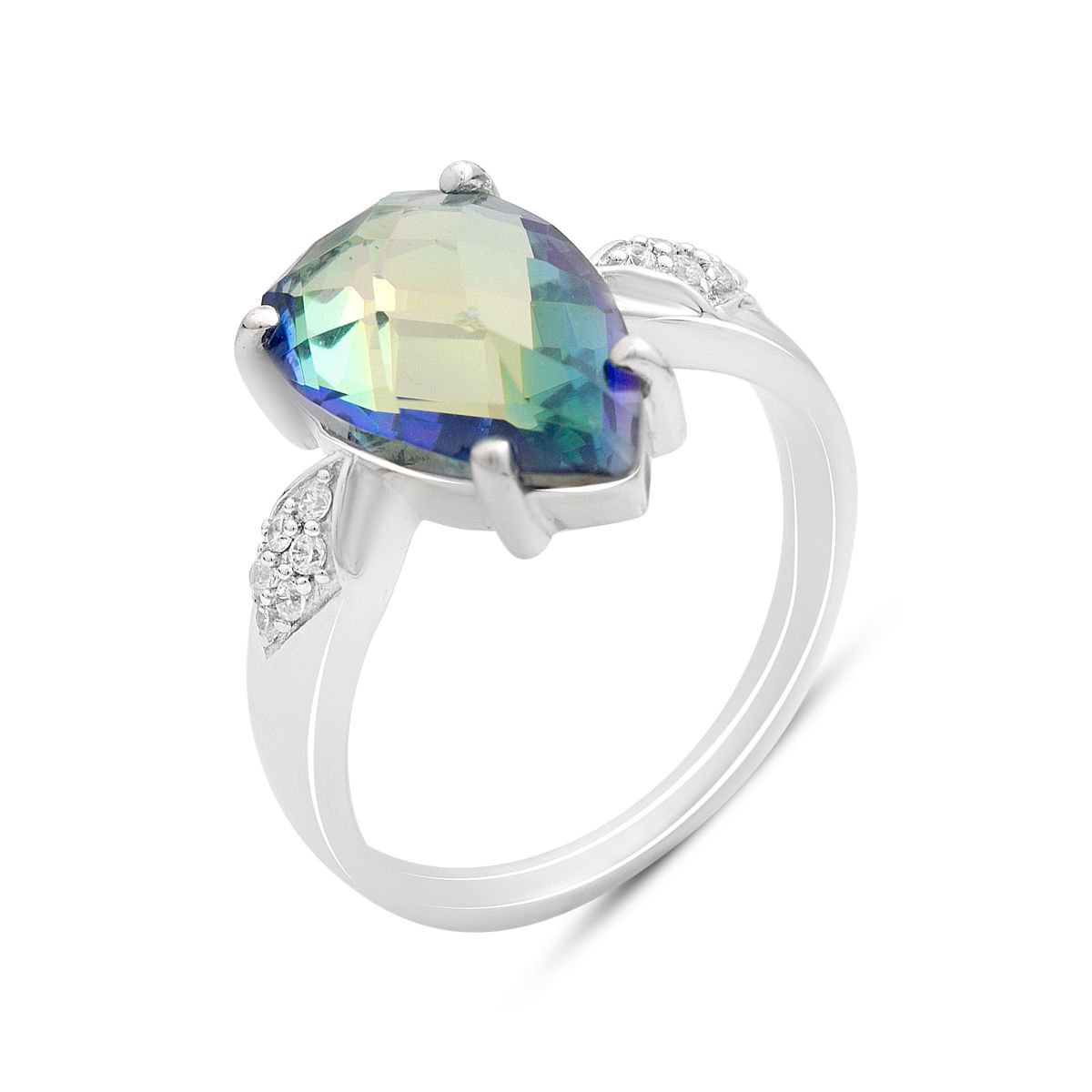 

Silver ring with mystic topaz 3.492ct, item weight 3.47 g (2203773) 17.5 різнокольорові кольору