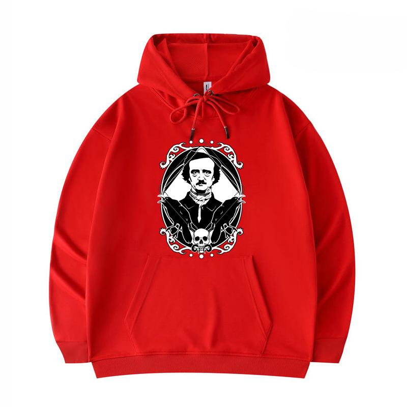 

Men s Hoodies Edgar Allan Poe The King Of Macabre Print Funny Harajuku Style Twill imitation cotton Hoodies