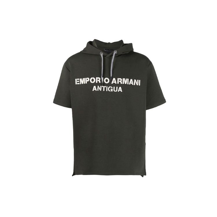 Худи с коротким рукавом и нашивкой с логотипом Emporio Armani Мужские худи Зеленый 6K1M63-1JHSZ-0558 M