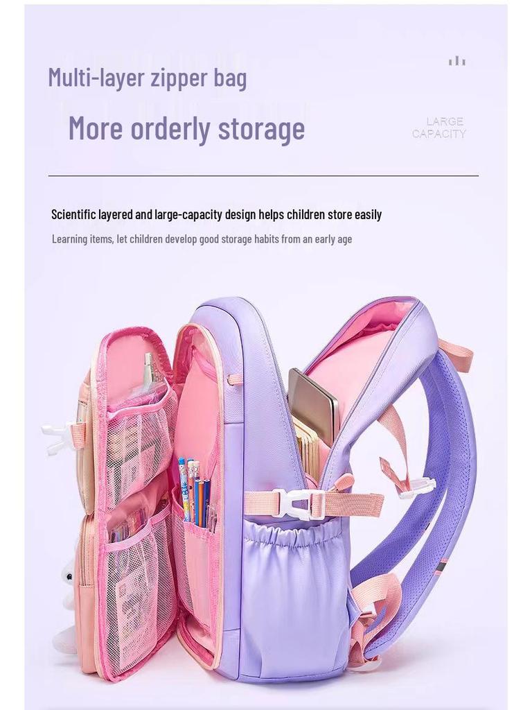 Plecak z ruchomym piaskiem wysokiej wartości dla dzieci - Lekki, klasy 1-6, podwójne paski na ramię, uroczy design drzwi lodówki