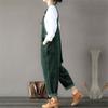 Fashion Women's Literary Cotton And Linen Strap Back Casual Pants Jumpsuit