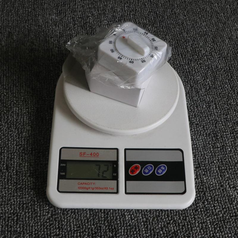 Kitchen Square Timer 60 Minute Simulated Mechanical Rotation Timer Reminder Kitchen Cooking Timer White
