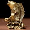 Brasses FengShui Fish Ornament Representing Luck and Wealth Artistic Decoration Item for Living Room Study