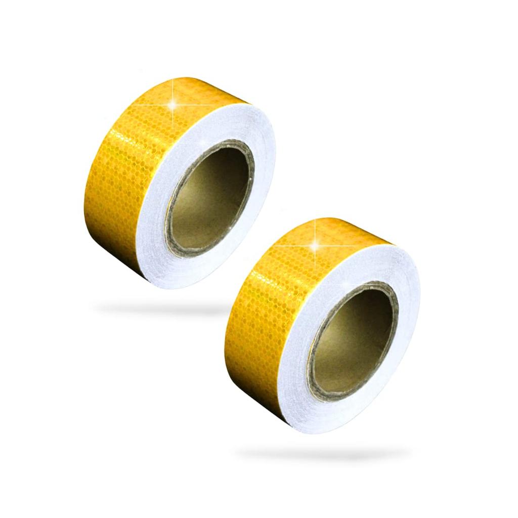 REGIPROB Reflective Tape, Yellow, 5cm x 30m, Water-Resistant, Fluorescent, for Parking Lots, Accident Prevention (2 Pack)