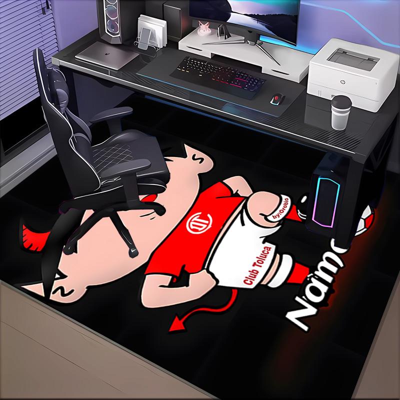 Custom Name Necaxa Football Design Rug Game Carpet, Floor Mat for Bedroom Living Room Entryway Rug, Home Decor Idea Gift for Christmas Birthday