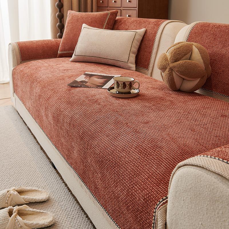 Breathable Sofa Cover Skin Friendly Comfortable Thickened Edge Wrapped Sofa Cushion Cover Anti Slip Suitable for All Seasons