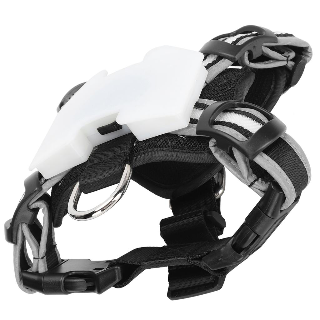 LED Pet Harness Dog Chest Strap USB Charging with Adjustable Reflective Strip for Night Walking