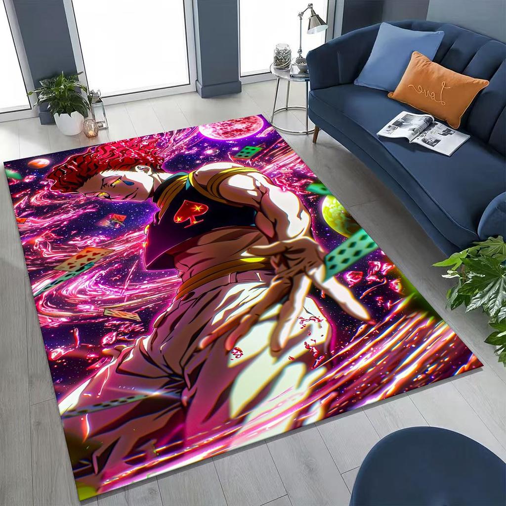 Anime HUNTER X HUNTER HXH Gon Freecss Killua Cartoon Rug for Bedroom Living Room Sofa Home Doormat Decor,Kids Non-slip Floor Mat