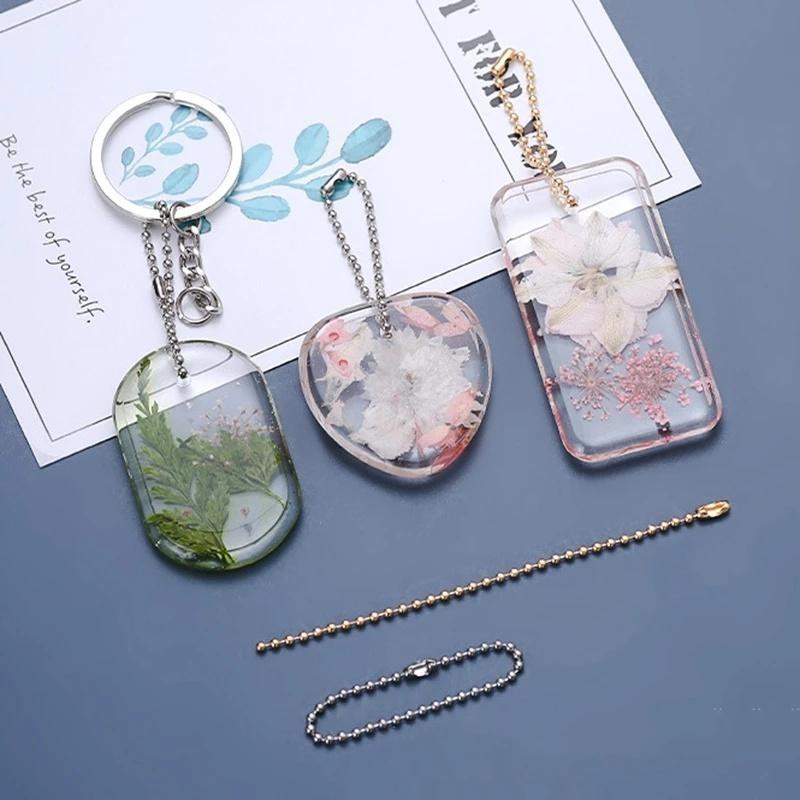 New 1Pcs DIY Keychain Pendant Silicone Mold Set Crystal Epoxy Resin Mold Round Rectangle Pendants Jewelry Making Casting Mould