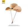 Straw Men's & Women's Adjustable Wide-Brim UV-Protective Cowboy Hat for Outdoor Hiking Summer