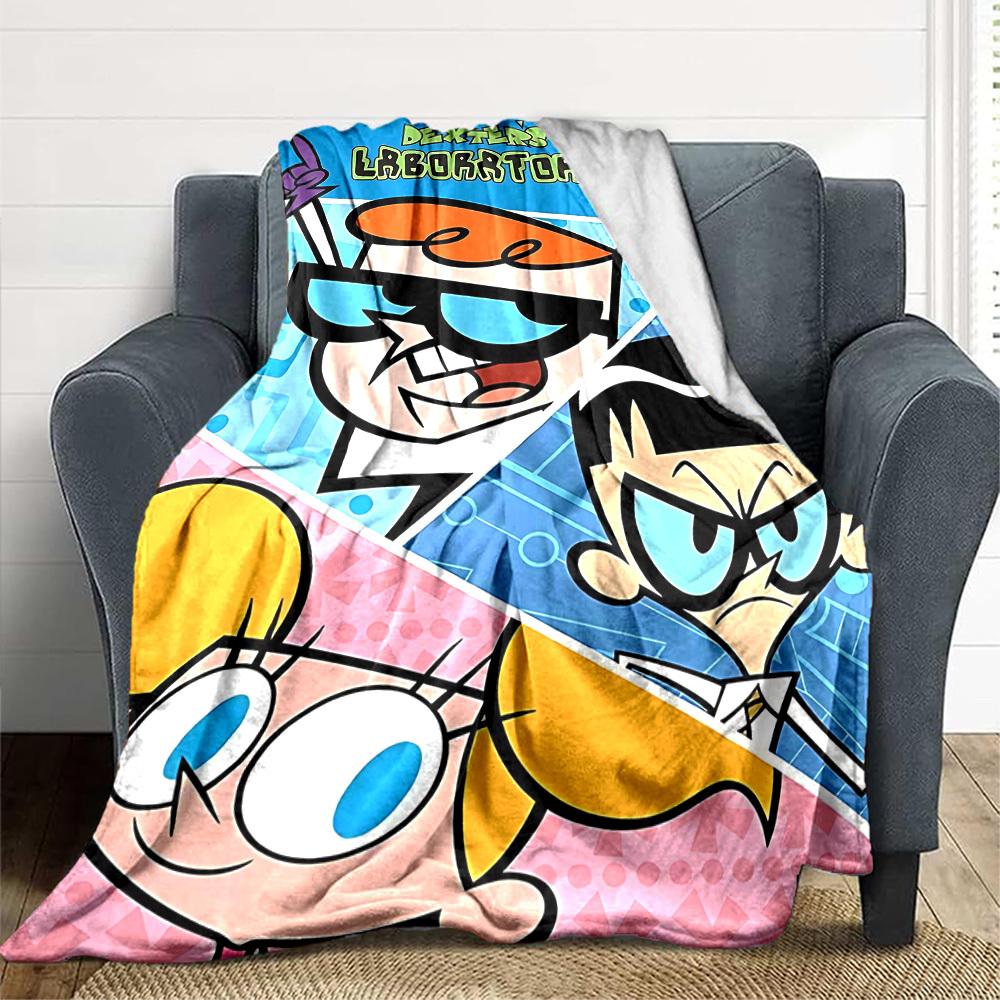 1pc Dexter's Laboratory Cozy Print Blanket - Lightweight Warm Flannel Throw Blanket For Sofa, Bed, Living Room, Office75