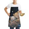 Anpassad plyschbjörntryckt köksförkläde i polyester