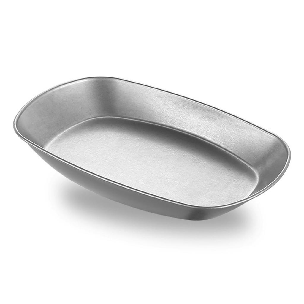 Stainless Steel Serving Plates 10 Inches Dinner Dishes Metal Camping Plate for BBQ Snack