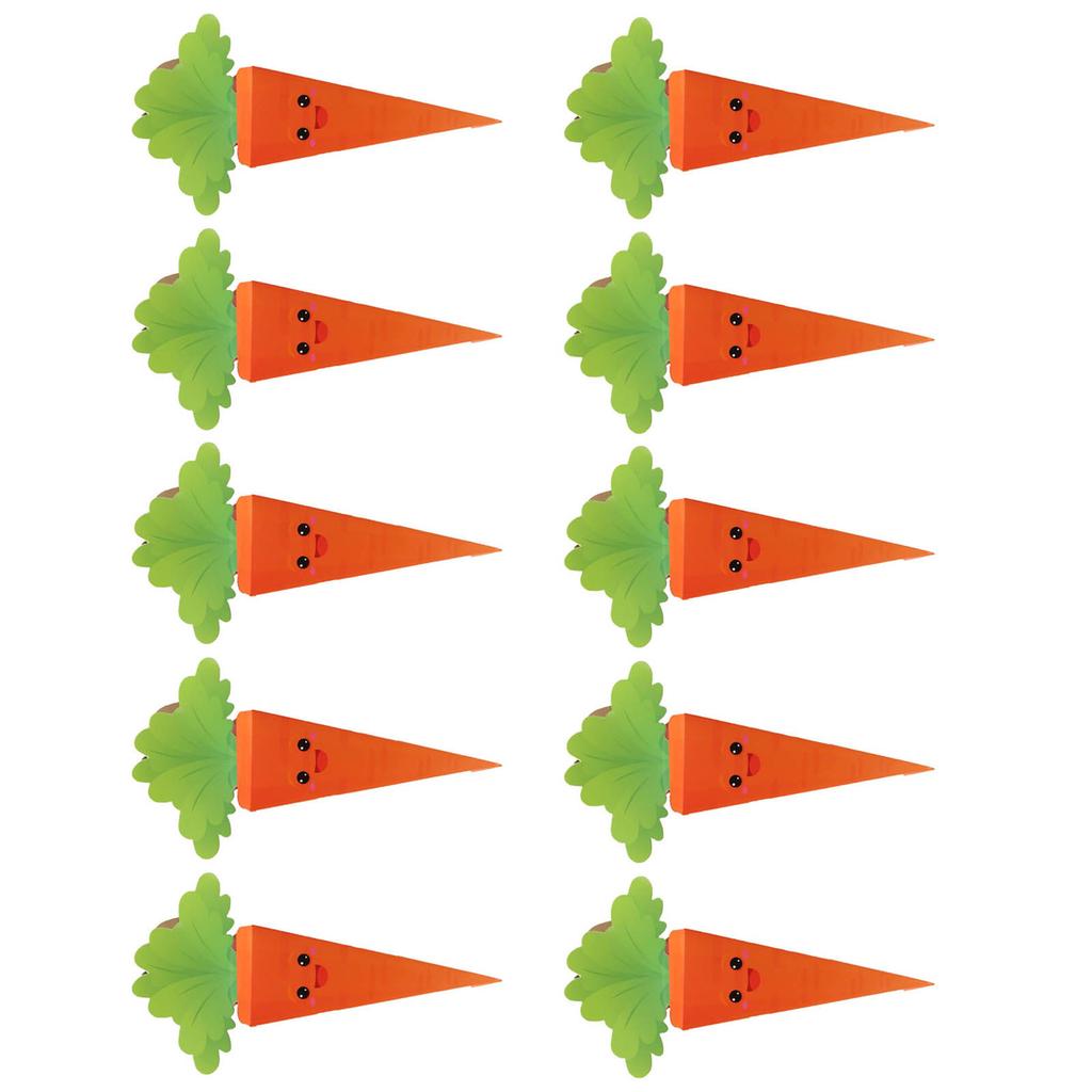 Pack Of 10 Easter Treat Boxes Cardboard Candy Box Carrot Shape Candy Container For Spring Gifts And Cookies Organizing