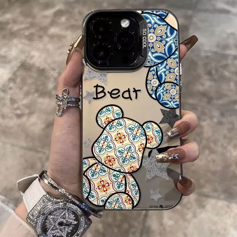 Printed Violent Bear Trendy Hard Shockproof Phone Case Compatible With Apple Iphone