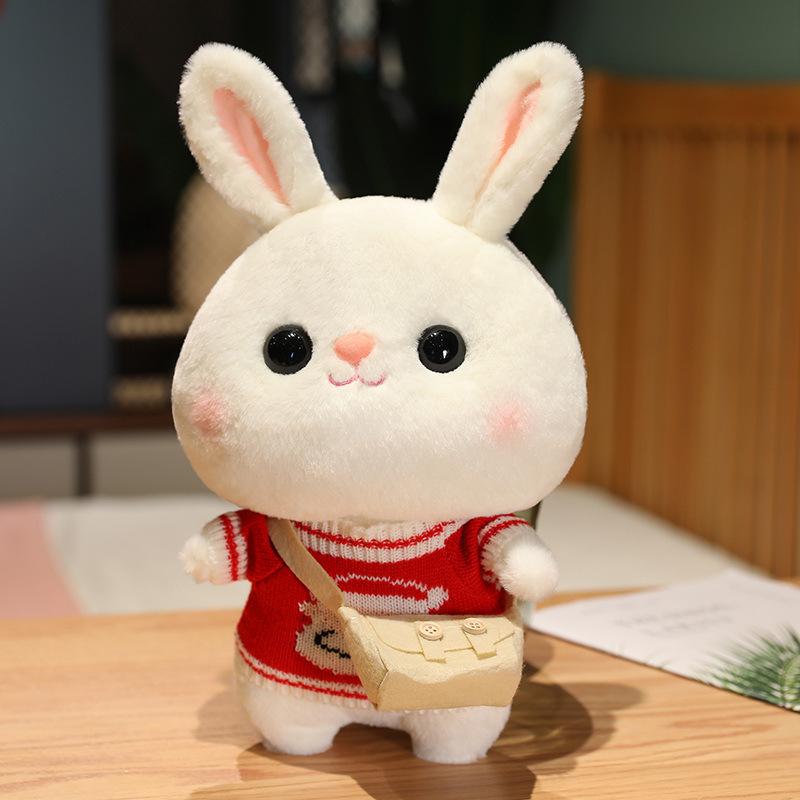 Rabbit Doll Drag Little Rabbit Creative Doll White Rabbit Plush Toy Gift for Girls