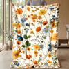 Vibrant Tropical Flowers Theme blanket Lightweight Warm Flannel Blanket Decorative Throw Blanket for Home Decoration