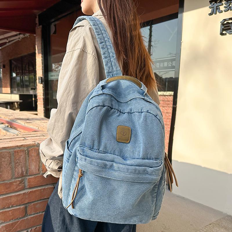 Children's Schoolbags Elementary School Students Junior High School Girls High School Students Denim Backpacks