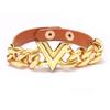 Qino PU Leather V-Chain Fashion Bangle: Stylish Couple's Bracelet