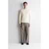 COS Men Cotton Crew Neck Sweater Off White