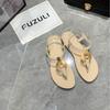 Outer Sandals Women's Summer New Fashion Casual Pinch Flat Sandals Student One-button Beach Sandals