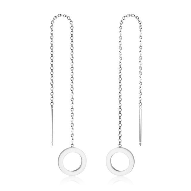 

1 пара подвесок Danles, серьги-капли из нержавеющей стали, позолоченные 18 К, цепочки с кисточками, длинные серьги для женщин, аксессуары для вечеринки