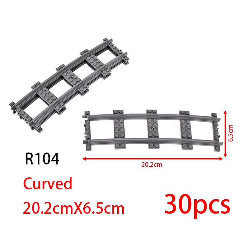 MOC City Block Switch Cross Forked Curved Rails Construction Brick Train Rail Curve Tracks R56 R72 R88 R104 Creative DIY Toy