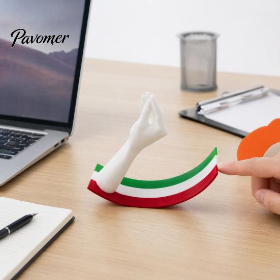 Desktop Ornaments 3D Printed Gesture Figurine Ornament with Three-color Striped Base, Funny Nodding Classic Shake Toy for Desk Decor, Stress