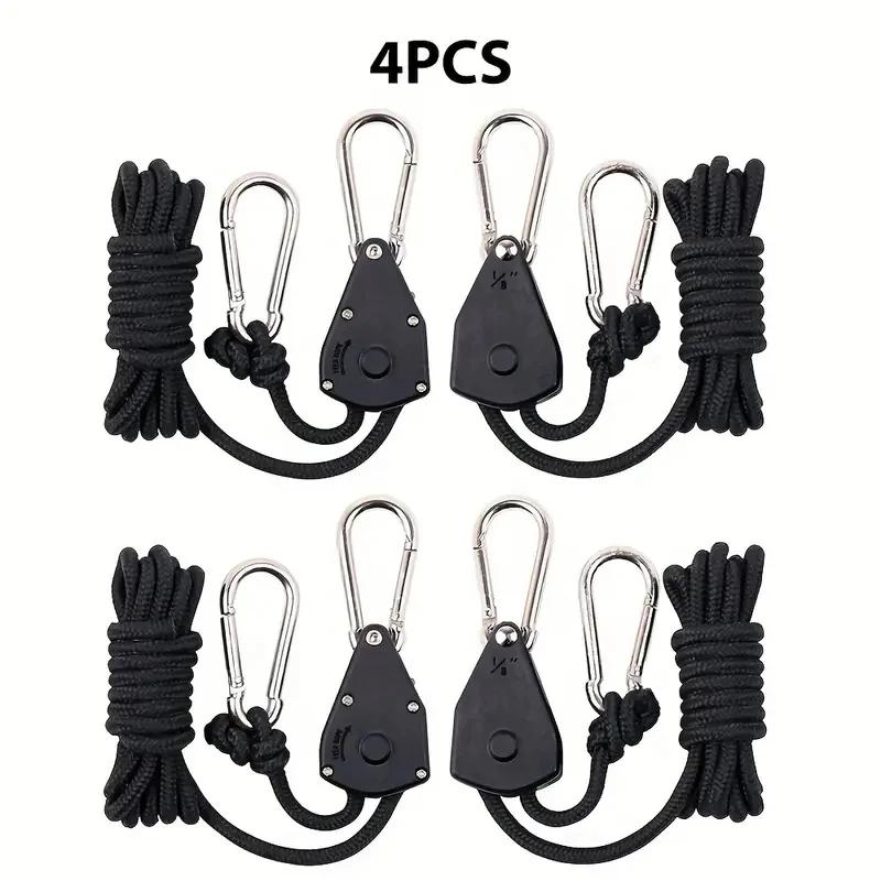 2/4pcs Adjustable Camping Wind Rope Pulley Tie Downs Mountaineering Buckles for Outdoor Tents and Canopies Camping Equipment