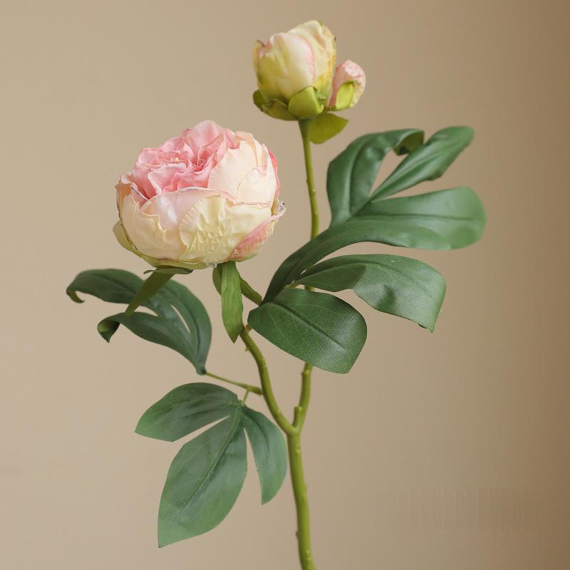 

Высокое качество имитация 2 головки бутонов пиона шелковый дом гостиная обеденный стол свадебное украшение поддельный искусственный цветок