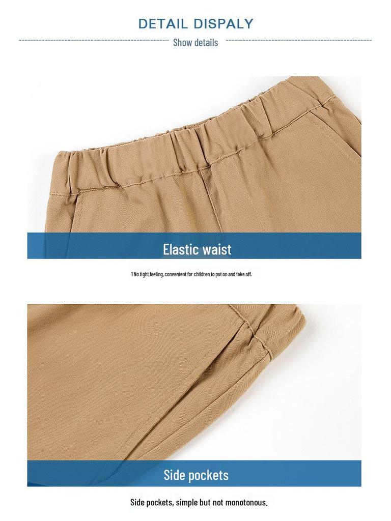 Children's Khaki and Navy School Uniform Pants – Pure Cotton, Performance, Loose Fit