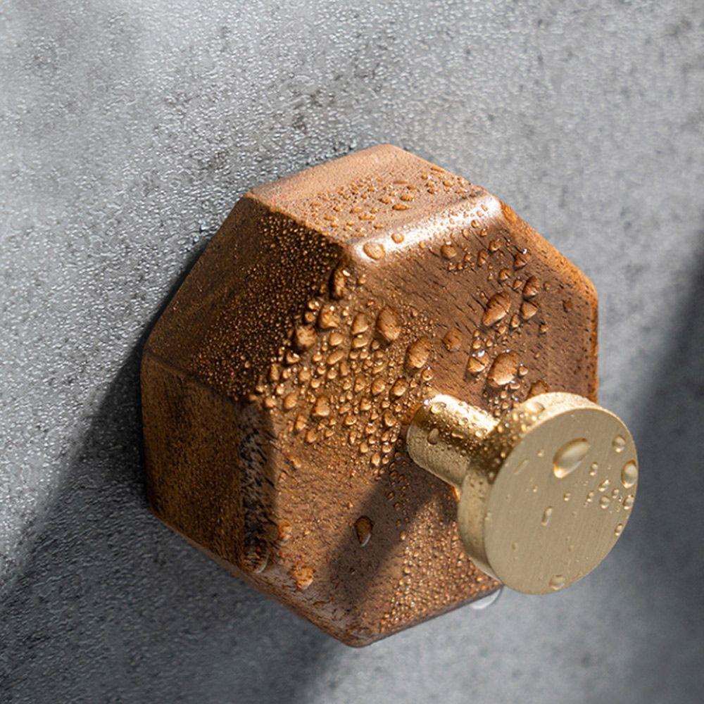 Wall-mounted Punch Solid Wood Wall Hanger Clothes Bag Hat Hanger Shower Hook Robe Hook