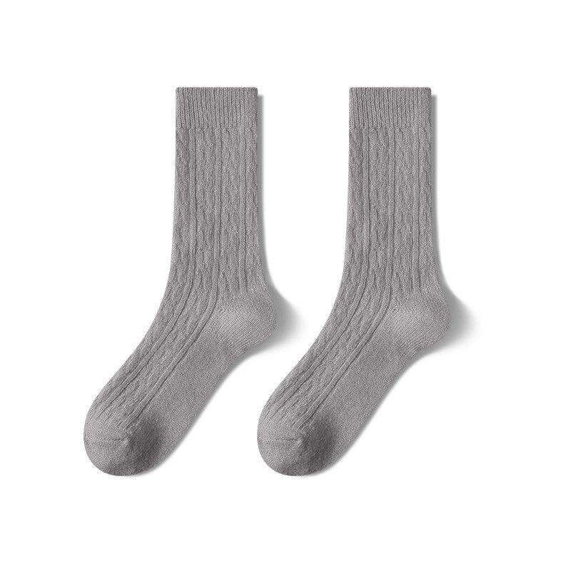 

Japanese Long Socks Autumn/Winter New Collection Solid Color High Tube Socks Stacked Socks Trendy Mid Tube Women Socks One Size светло-серый