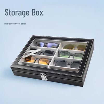 Walnut Sunglasses & Glasses Display Multi-Grid Storage Box