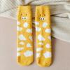 Fashion Design Korean Style Duck Deer Coral Fleece Socks Christmas Hosiery Women Socks Floor Socks