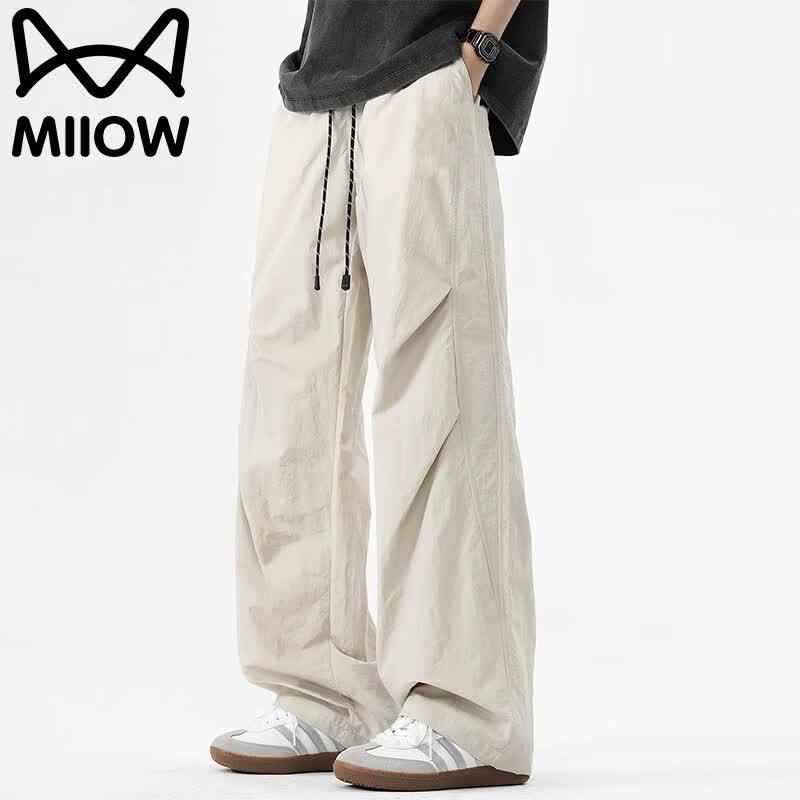 MiiOW Men's Summer Ice Silk Straight-Leg Casual Pants