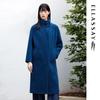 ELLASSAY Women's Minimalist 100% Wool Stand Collar Long Coat