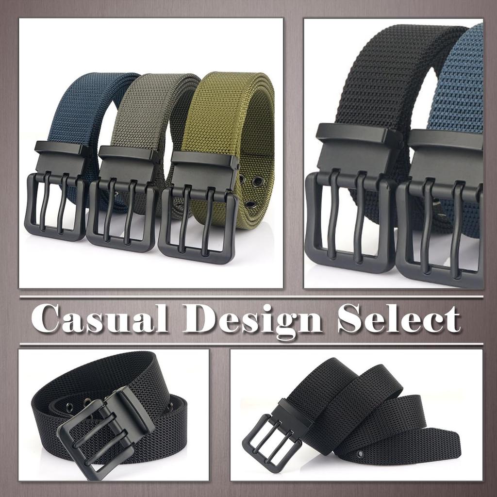 [One Limitation] Men's Wide Casual Belt with Double Pin Buckle, Adjustable, Durable Design, BP790 (Classic Camouflage)