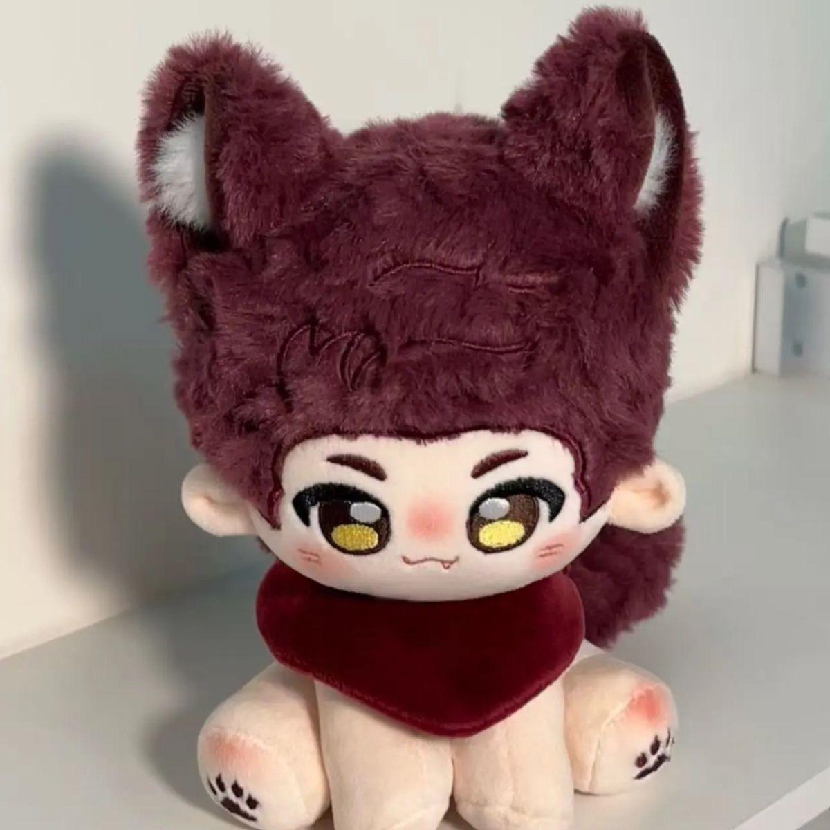 15cm Liebe und Tiefraum Valko Plüschtier Stoffpuppe Valko Wolf Cosplay Rucksack Anhänger Schlüsselanhänger Plüschpuppe Spielzeug Fans Weihnachten Geschenke black