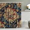 Vintage Badezimmerteppich Duschvorhang Floral Dekorative Badezimmeraccessoires Für Heimdekoration Blau Rot Weiß Gold Grün Schwarz Design
