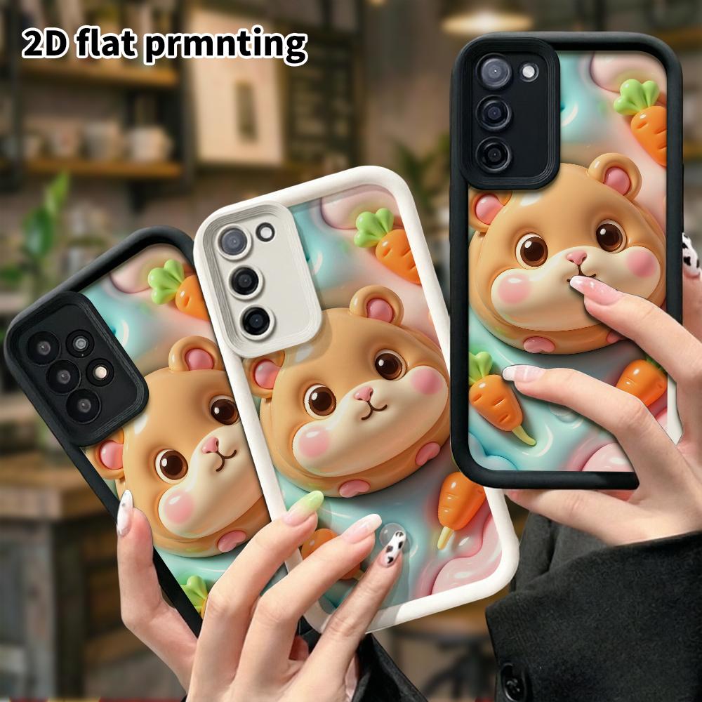 Phone Case: 2D flat, fits Samsung Galaxy A34 A35 M05 M06 S20 S22 S21 FE Plus 5G, chubby hamster, perfect Christmas and Halloween holiday gift