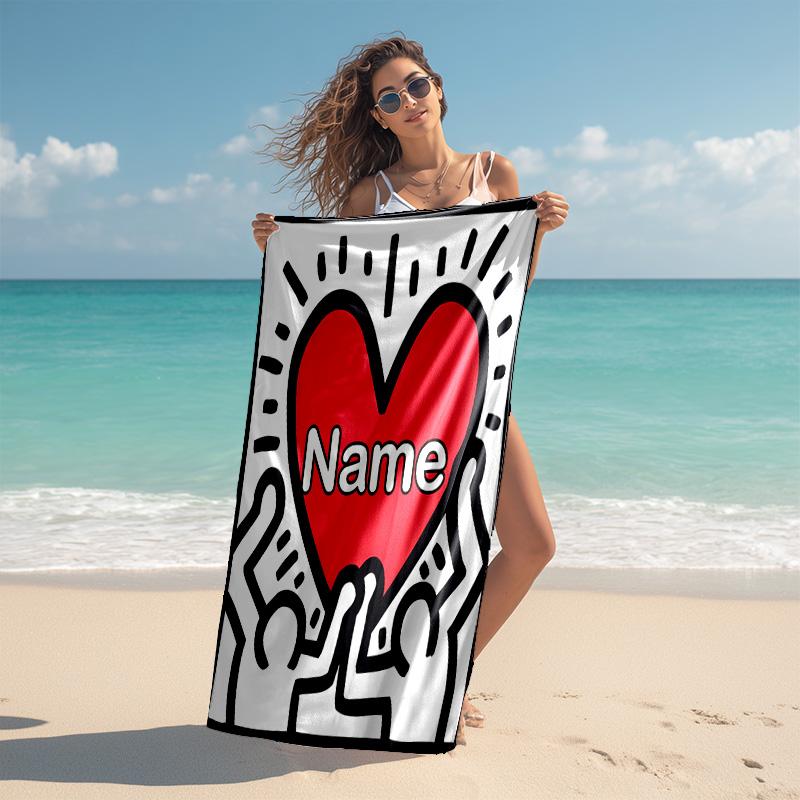 Personalized customized proof beach towel with Untitled Dance pattern - soft, absorbent,quick-drying,perfect swimming,camping&bathing