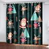 Weihnachtsdekoration Vorhang 3D Cartoon Weihnachtsmann Weihnachtsbaum Polyester Tuch Vorhang Schneemann Muster Festliche Atmosphäre
