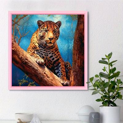 DIY Diamant-Gemälde „Leopard auf dem Baum“, Kreuzstich-Set, Mosaik-Kunst, Diamant-Gemälde, voller Kreis/Quadrat-Diamant, Heimdekoration