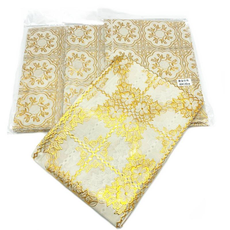 

Golden Tablecloth 80x140 60x140 Plastic Table Cover Waterproof Washable for Home Dining Kitchen Decor 60*140cm