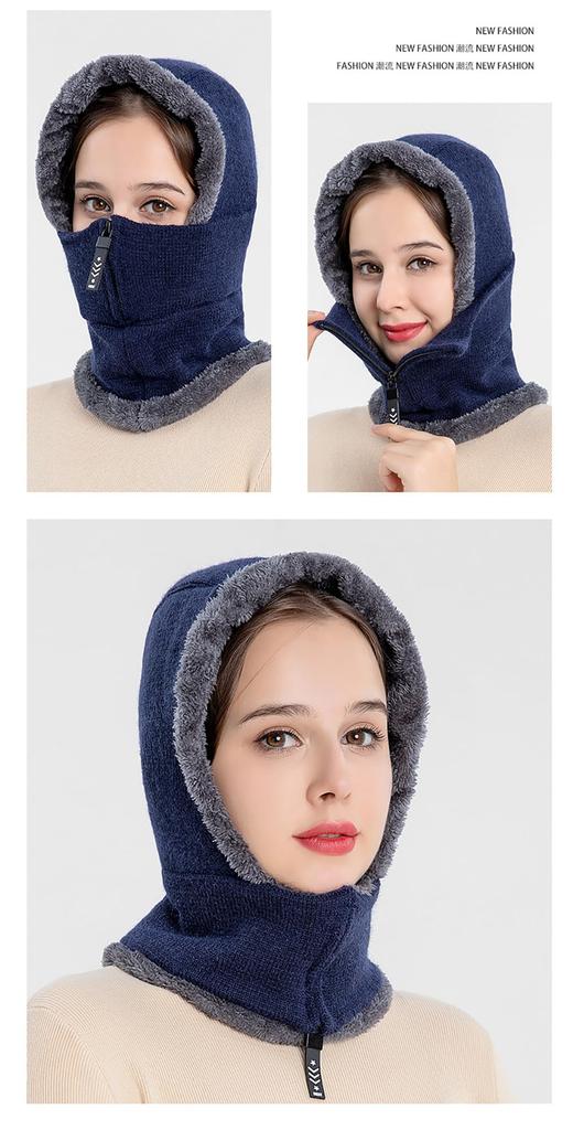 LeafIn Balaclava Neck Warmer Boa Food Warmer Women's Knitted, Fleece Lined, Cold Weather Face