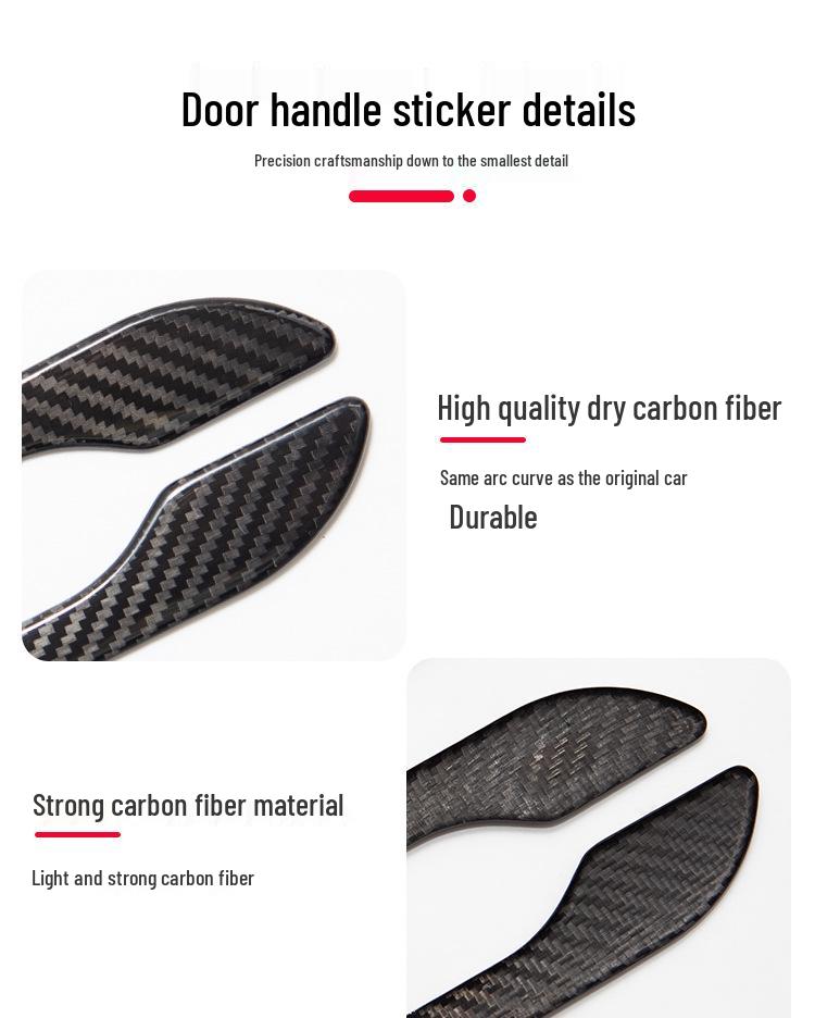 Tesla Model 3/Y Refresh Carbon Fiber Door Handle Sticker