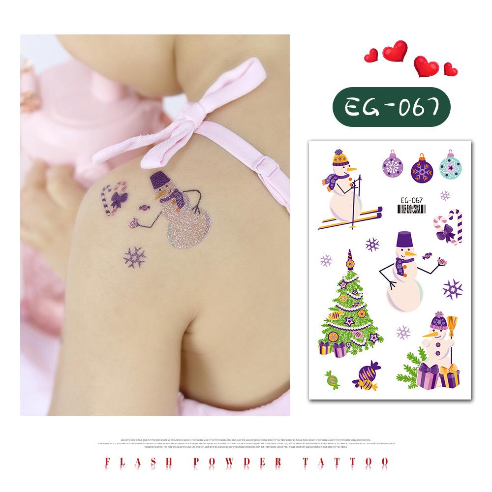 "Ruikalong Waterproof Christmas Snowflake Cartoon Glitter Tattoo Stickers for Kids"