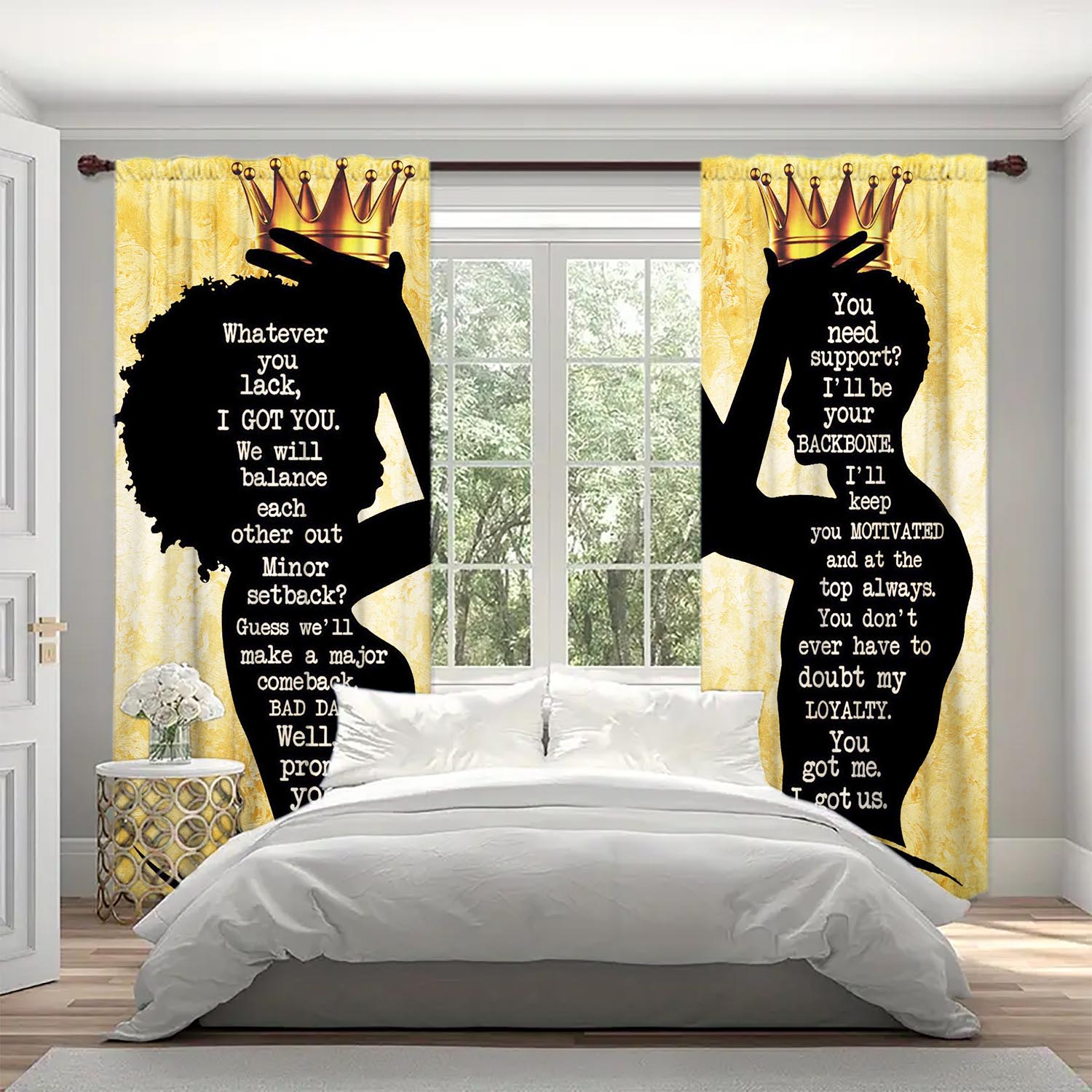 

2-Panels We Are A Team Semi Blackout Curtains Versatile Design Suitable for Any Style Creating a Peaceful Living Space 100*130 Rod Pocket 1pcs